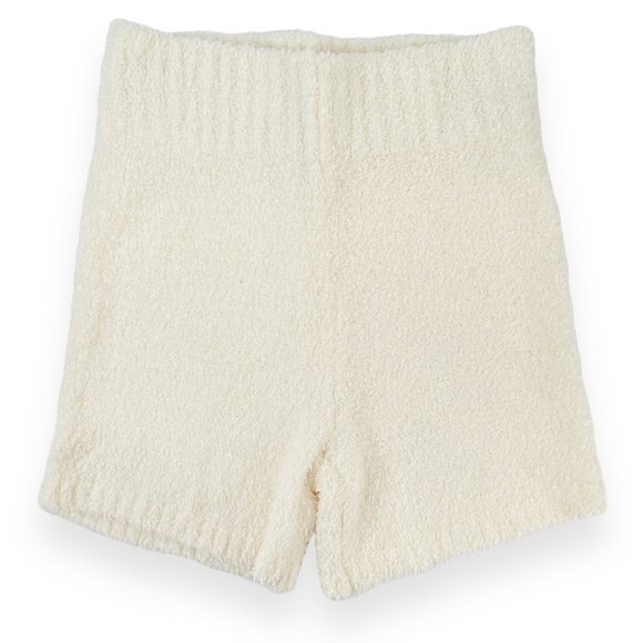 NWOT SKIMS Cream White Cozy Knit High Rise Shorts sz S/M - Picture 1 of 8
